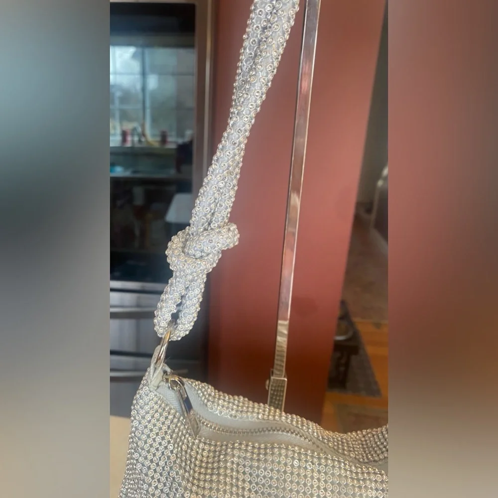 Mini Metal Mesh Hobo Bag, EUC